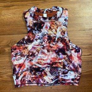 Lululemon Cropped Exercise Tank W/ Built in Sports Bra, Size 6